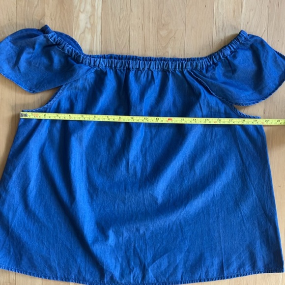 J.Crew Factory off-the-shoulder cotton chambray top Medium - Picture 4 of 11